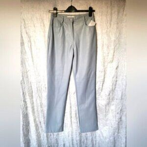 OAK & FORT Grey Vegan High Waist Leather Pants NWT Sz 2